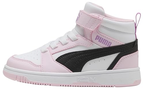 PUMA Puma Rebound V6 Mid Ac+ Ps, Scarpe da ginnastica Unisex - Bambini e ragazzi, Puma White Puma Black