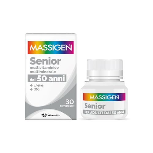 Massigen Senior Integratore Multivitaminico Over 50 con Coenzima Q10 e Luteina 30 Compresse