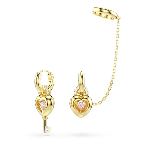 Swarovski Idyllia Orecchini pendenti con ear cuff Cuore con chiave Placcato oro