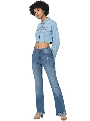 ONLWONDER LS CROPPED DNM JACKET GUA, Giacchetto denim