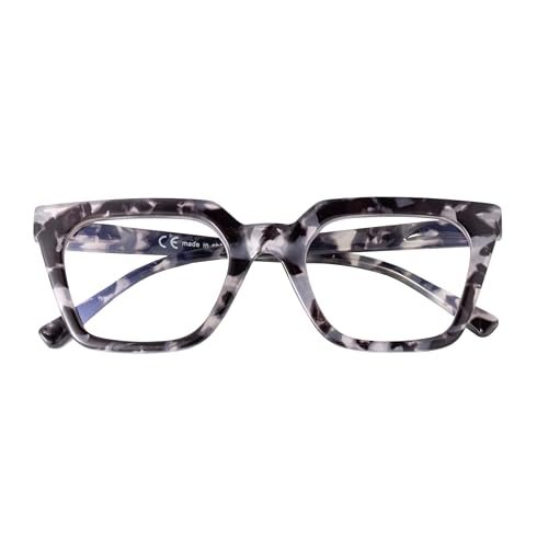 SKYWAY 2 Pack Occhiali da Lettura per Donna, Eleganti Occhiali da Lettura per Computer con Montatura Grande Anti-luce Blu, Occhiali da Donna Quadrati con Cerniera a Molla