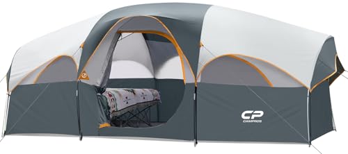 CAMPROS CP Tenda da Campeggio per 8 Persone Familiare 2 Stanze