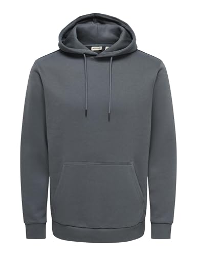ONSCERES Felpa Uomo con Cappuccio Gessato Grigio