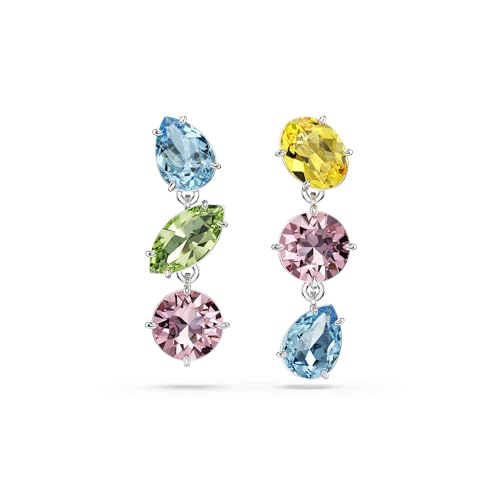 Swarovski Orecchini pendenti Gema, Design asimmetrico, Placcato rodio
