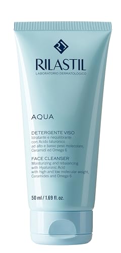 Rilastil Aqua Detergente Viso con Acido Ialuronico, 50 ml