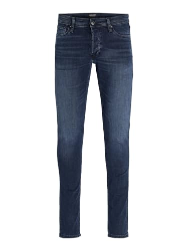 JACK & JONES Jjiglenn Uomo Jeans Slim Fit Blu Scuro