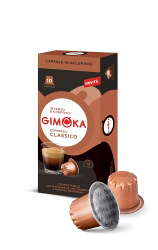 Gimoka Capsule Caffè Compatibili Nespresso CLASSICO Intensità 12, 100 Capsule Alluminio