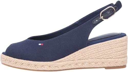Tommy Hilfiger Espadrillas donna Mid Wedge Espad Slingback zeppa