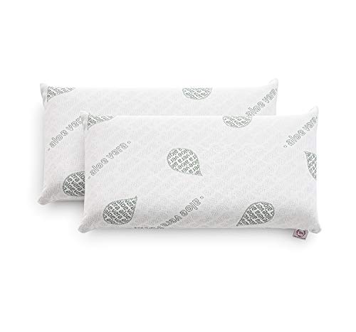 Textilhome Set 2 Cuscini Memory Foam Cervicale 70 cm