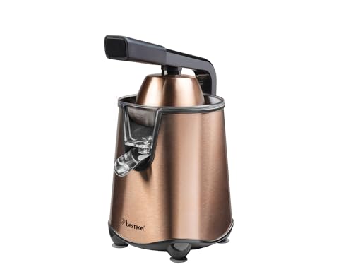 Bestron Spremiagrumi elettrico rame con 2 coni e leva soft pressa
