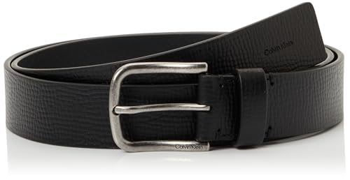 Calvin Klein Fibbia rotonda da uomo 35 mm fissa LV04D7069GCinture, NERO