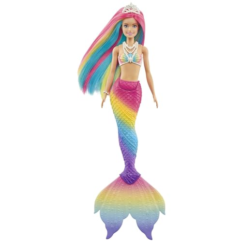 Barbie Dreamtopia Sirena Cambia Colore Look Arcobaleno GTF89