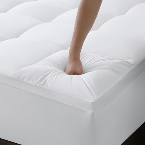 DUANDUAN Topper per Materasso 160x190 cm, Imbottitura 5 cm, Coprimaterasso con Tasca Profonda