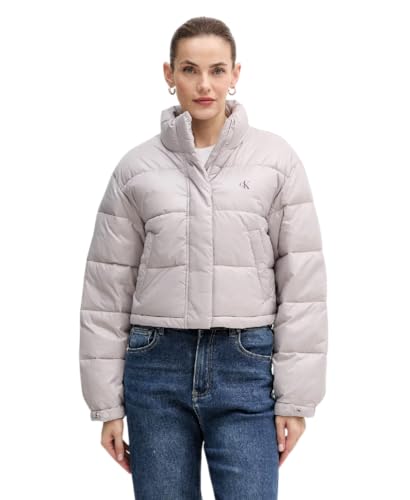 Calvin Klein Donna Piumino Shine Corto Grigio Gull Gray