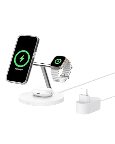 Belkin BoostCharge Caricatore 3 in 1 Qi2 per iPhone, Apple Watch e AirPods