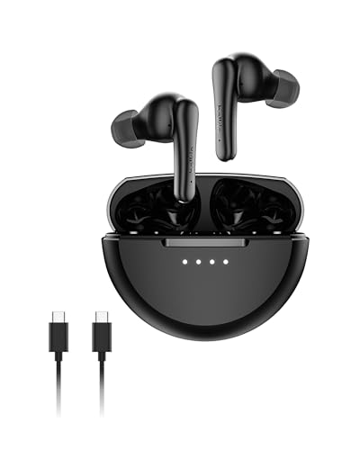Belkin SoundForm Rhythm ANC Auricolari Bluetooth True Wireless con Cancellazione Attiva del Rumore, Microfono, Ricarica USB-C, Autonomia 28 Ore, IPX5, Auricolari per iPhone, Galaxy, Pixel ecc