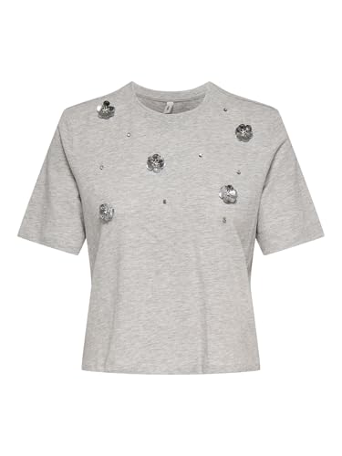 Onlsilvia Life S/S O-Neck Top Jrs T-shirt Uomo Grigio Melange