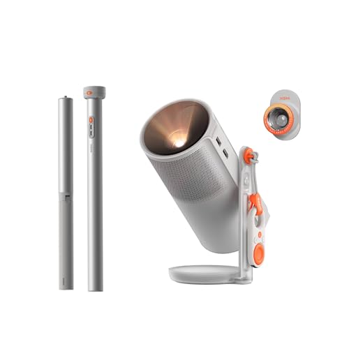 XGIMI MoGo 4 2025 NUOVO Proiettore Portatile con Base PowerBase, 5 Ore di Autonomia, Google TV con Netflix con Licenza, Supporto Regolabile a 360°, 450 Lumen ISO, 2 x 6W Harman Kardon