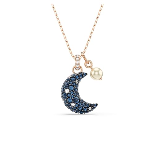 Swarovski Pendente Luna Crystal Pearl Placcato Oro Rosa