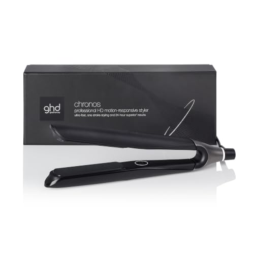 ghd Chronos Piastra Capelli Professionale con Lamelle in Ceramica, Finish Ultra-Gloss, Nero