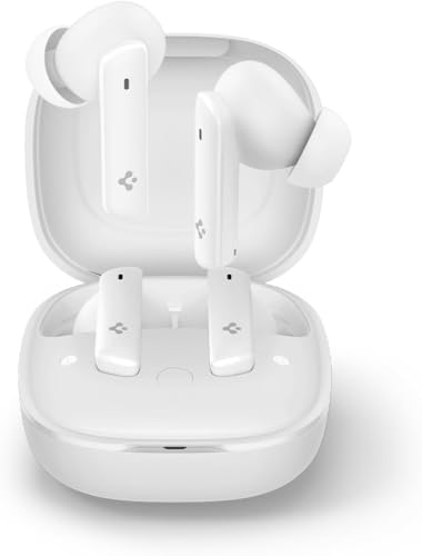 Spigen Audio Cuffie Bluetooth SA-TW P20, Auricolari Bluetooth 5.2 Wireless con Fino a 30 ore di Autonomia, Resistenza acqua IPX5, Cuffie Gaming USB-C Wireless 3 modalità Cancellazione Rumore