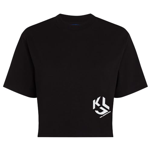 Karl Lagerfeld Jeans Donna Regular Cropped Monogram T-Shirt