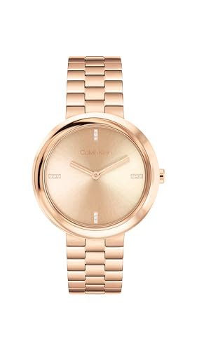 Calvin Klein Orologio Donna Collezione TWISTED BEZEL con Cinturino Acciaio Oro Rosa