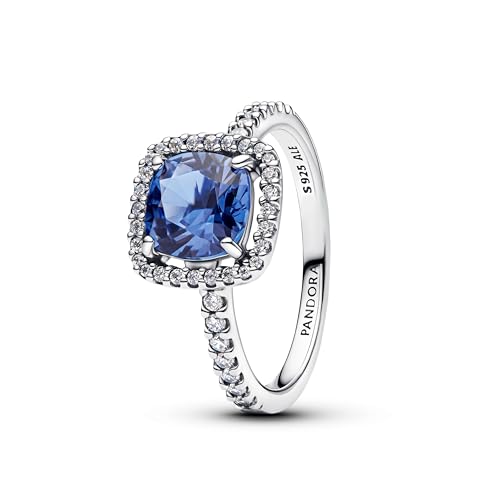 PANDORA Anello Alone Argento Sterling Cristallo Blu 193550C01
