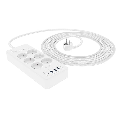 Amazon Basics Multipresa 6 Vie con Protezione Sovratensioni e 4 Porte USB