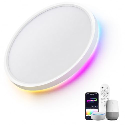 LuminexDesigns Plafoniera LED Smart Dimmerabile 24W con Telecomando e WiFi