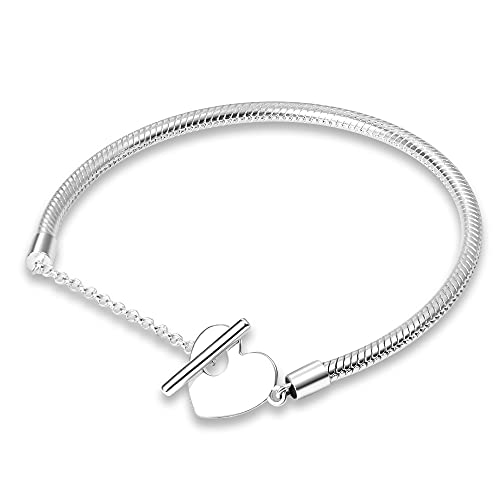 Pandach Bracciale Snake Argento Sterling 925 per Ciondoli