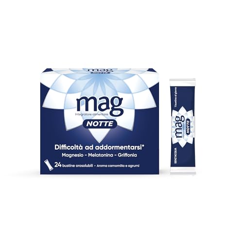 Mag Notte Integratore Sonno Melatonina Magnesio 24 Bustine