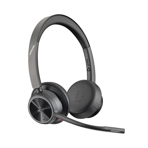 Poly Voyager 4320 UC, Cuffia Senza Filo, Connessione Bluetooth 5.1 e Dongle USB-C BT700, C