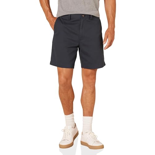 Amazon Essentials Pantaloncini Chino Taglio Classico 18 cm Uomo Blu Marino Scuro
