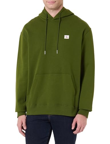 Calvin Klein Uomo Felpa Terry Badge con Cappuccio