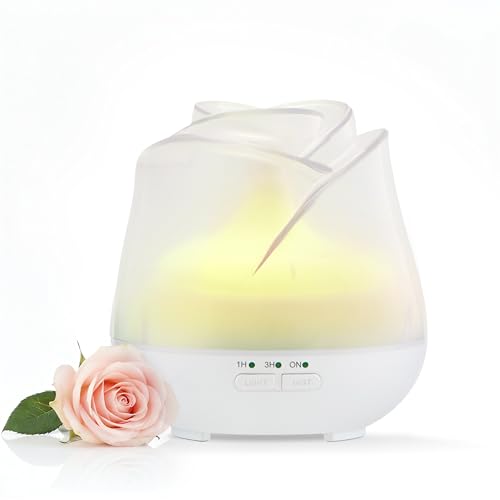 Earnest Living Diffusore Aromaterapia Ultrasonico a Forma di Rosa 150ml