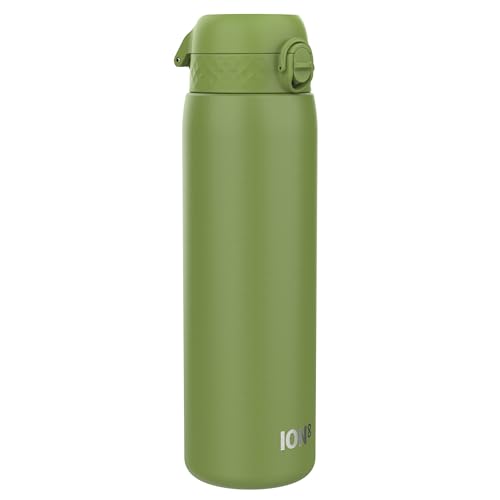 ION8 Borraccia Acciaio Inox Leggero 1 Litro, Non Isolato, a Prova di Perdite, Facile da Aprire, Serratura Sicura, Lavabile in Lavastoviglie, Durevole e Resistente ai Graffi