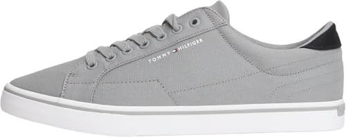 Tommy Hilfiger Uomo Sneakers Vulcanizzate Long Lace Profilo Basso Grigio Universal Grey