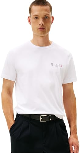 Tommy Hilfiger Uomo T-Shirt Maniche Corte Small Crest Outline con Scollo Rotondo