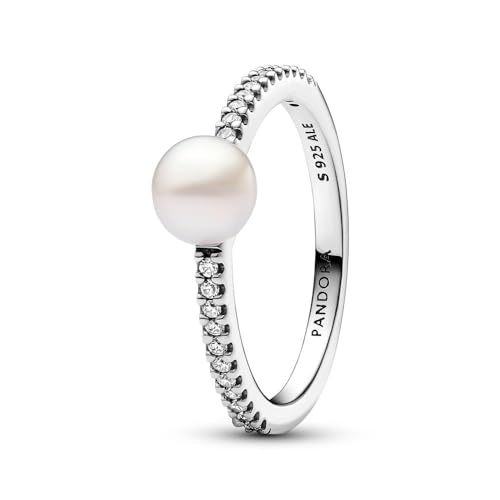 PANDORA Timeless Anello argento Sterling con perla d'acqua dolce