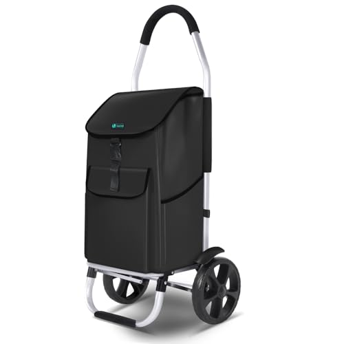 VOUNOT Carrello della Spesa Pieghevole in Alluminio con Borsa 58L