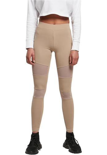 Urban Classics Leggings Sportivi a Vita Alta con Inserti Mesh Elasticizzati, Donna