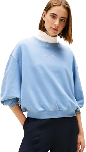 Tommy Hilfiger Donna Felpa Classic Script Terry Scollo Rotondo