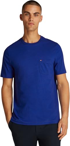 Tommy Hilfiger Uomo T-Shirt Essential con Taschino, Blu Wedge