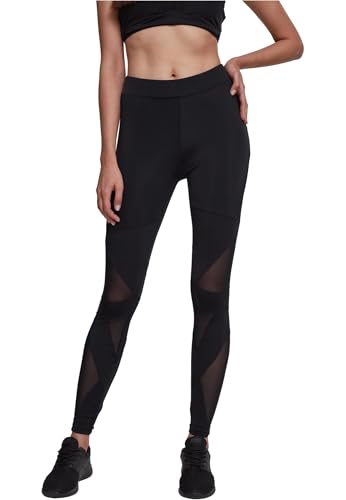 Urban Classics Leggings da Donna a Triangolo Tech Mesh, Nero