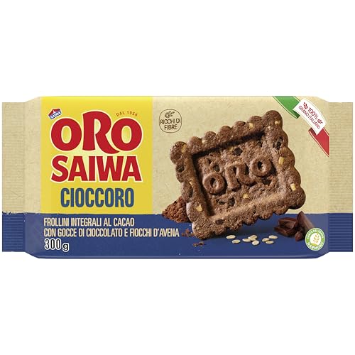 Oro Saiwa Cioccoro Frollini Integrali Cacao Gocce Cioccolato Fiocchi Avena 6 Monoporzioni