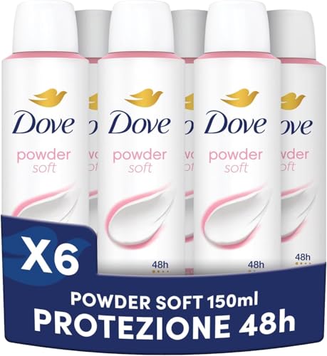 Dove Classic Care Powder Deodorante Spray Antitraspirante 6 Pezzi da 150 ml
