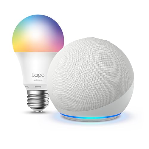 Echo Dot (5ª generazione) + Tapo L530EA Lampadina LED Smart E27 Kit Casa Intelligente