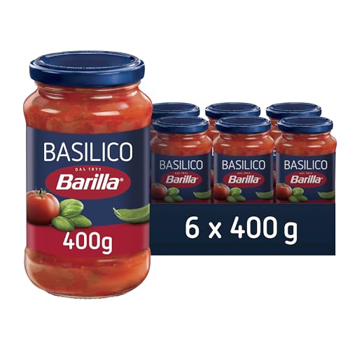 Barilla Sugo al Pomodoro e Basilico 100% Italiano, 6 Barattoli 400 g