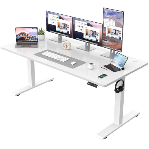 JUMMICO Scrivania Regolabile in Altezza Elettrica con Funzione Memoria, 160 x 60 cm
